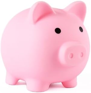 Unbreakable Piggy Bank for Kids | Large Plastic Coin Bank, Pink