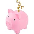 Unbreakable Piggy Bank for Kids | Large Plastic Coin Bank, Pink