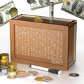 10,000 Savings Challenge Box | Wooden Cash Vault with Erasable Pen