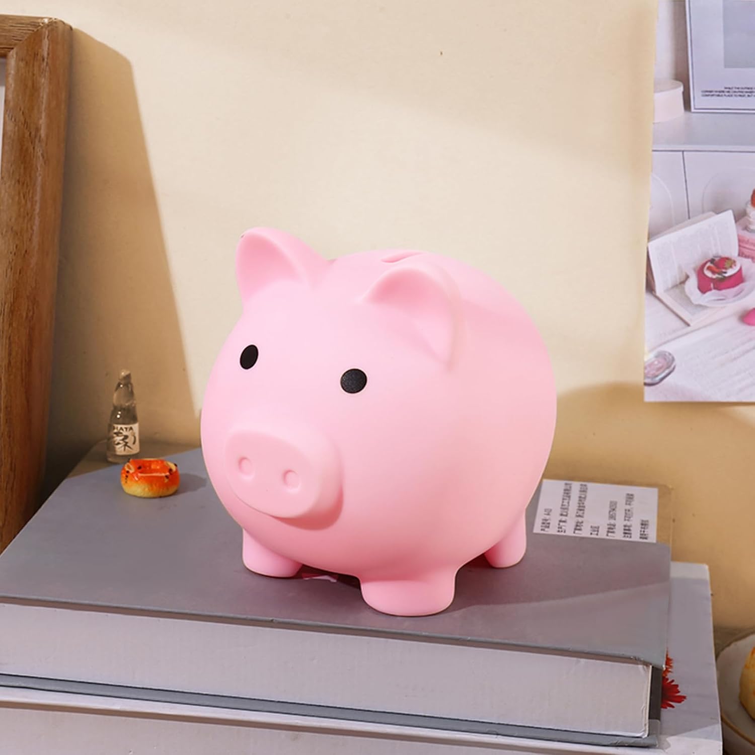 Unbreakable Piggy Bank for Kids | Large Plastic Coin Bank, Pink